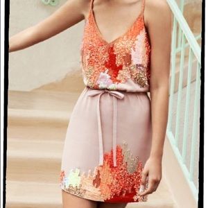 Electric Circus V-Neck Tie Waist Sequin Dress